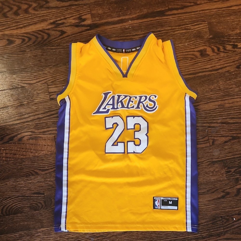 Yellow Lebron James Lakers Basketball Jersey. YM NBA